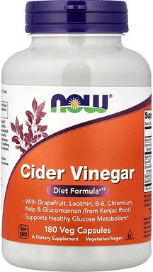 NOW Foods, Cider Vinegar, Apfelessig, 180 pflanzliche Kapseln