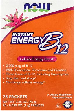 NOW Foods, Instant Energy B12, 75 Päckchen, je 1 g (0,035 oz.).