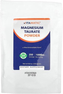 Vitamatic, Magnesium Taurate Powder, Magnesiumtauratpulver, 250 g (8,8 oz.)