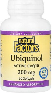 Natural Factors, Ubiquinol, Ubichinol, 200 mg, 30 Weichkapseln
