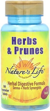 Nature's Life, Herbs & Prunes, Kräuter und Pflaumen, 100 pflanzliche Tabletten