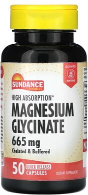 Sundance Vitamins, Hoch absorbierend, Magnesiumglycinat, 665 mg, 50 Kapseln mit schneller Freisetzung