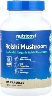 Nutricost, Reishi Mushroom, Reishi-Pilz, 120 Kapseln (750 mg pro Kapsel)