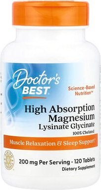 Doctor's Best, High Absorption Magnesium, hochabsorbierendes Magnesium, 120 Tabletten (100 mg pro Tablette)