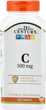 21st Century, Vitamin C, 500 mg, 250 Tabletten
