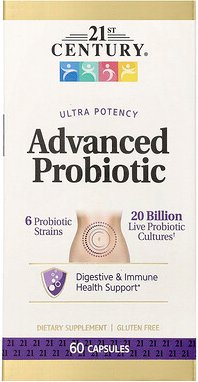 21st Century, Advanced Probiotic, Ultra Potency, hochwirksame Probiotika, 60 Kapseln