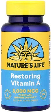Nature's Life, Vitamin A, 3.000 mcg (10.000 IU), 100 Kapseln