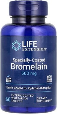 Life Extension, Specially-Coated Bromelain, speziell beschichtetes Bromelain, 60 vegetarische Tabletten mit magensaftres...