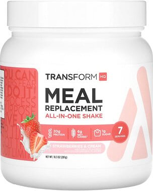 Thumbnail - TransformHQ, Mahlzeitenersatz, All-In-One-Shake, Erdbeeren und Sahne, 287 g (10,3 oz.)
