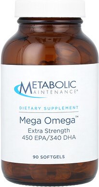 Thumbnail - Metabolic Maintenance, Mega Omega, 90 Weichkapseln (1.000 mg pro Weichkapsel)