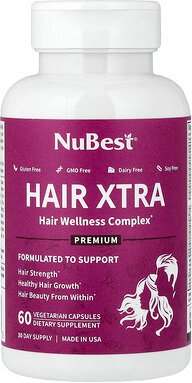 NuBest, Hair Xtra, 60 vegetarische Kapseln