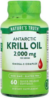 Nature's Truth, Antarctic Krill Oil, antarktisches Krillöl, 60 Weichkapseln mit schneller Freisetzung (1.000 mg pro Weic...