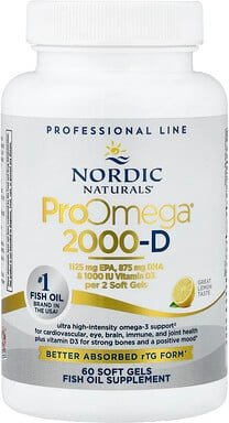Thumbnail - Nordic Naturals, ProOmega 2000-D, Zitrone, 1250 mg, 60 Weichkapseln