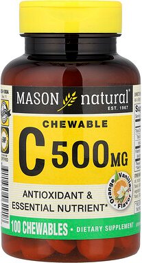 Mason Natural, Vitamin C, Orange-Vanille, 500 mg, 100 Kautabletten
