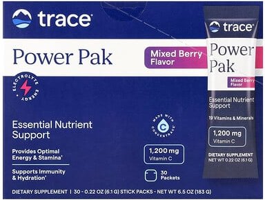 Thumbnail - Trace, Power Pak, Mixed Berry, Power-Päckchen, gemischte Beeren, 30 Päckchen, je 6,1 g (0,22 oz.)