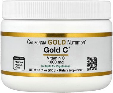 California Gold Nutrition, Gold C Powder, Vitamin-C-Pulver, 1.000 mg, 250 g (8,81 oz.)