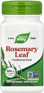 Nature's Way, Rosemary Leaf, Rosmarinblatt, 100 vegane Kapseln (350 mg pro Kapsel)