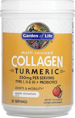 Thumbnail - Garden of Life, Kollagen-Gelbwurz aus mehreren Bezugsquellen, Apfelzimt-Geschmack, 220 g (7,76 oz)