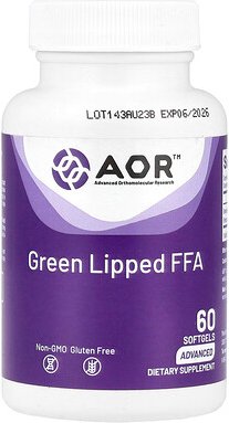 Advanced Orthomolecular Research AOR, Green Lipped FFA, Grünschal-FFA, 60 Weichkapseln (50 mg pro Weichkapsel)