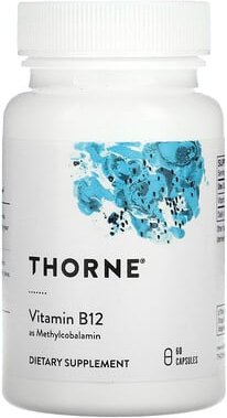 Thorne, Vitamin B12 as Methylcobalamin, Vitamin B12 als Methylcobalamin, 60 Kapseln (1 mg pro Kapsel)