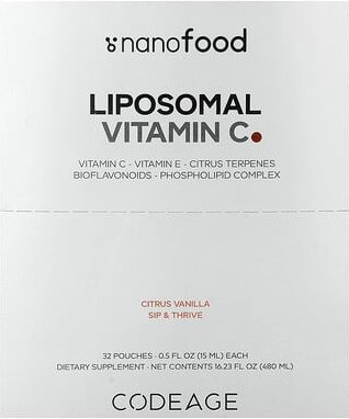 Thumbnail - Codeage, Nanofood, Liposomal Vitamin C, Zitrus-Vanille, 32 Beutel, je 15 ml (0,5 fl. oz.).