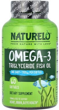 NATURELO, Omega-3-Triglycerid-Fischöl, 1.100 mg, 60 Weichkapseln