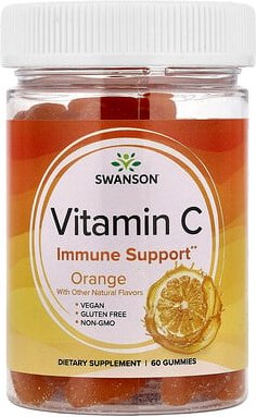 Swanson, Vitamin C Gummies, Fruchtgummis mit Vitamin C, Orange, 60 Fruchtgummis
