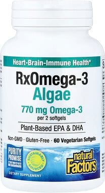 Natural Factors, RxOmega3 Algae, Omega3-Algen, 60 vegetarische Weichkapseln