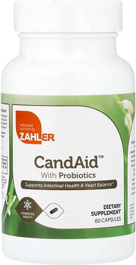 Zahler, CandAid™, With Probiotics, mit Probiotika, 60 Kapseln