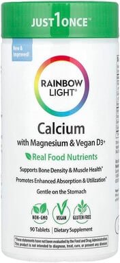 Rainbow Light, Calcium with Magnesium & Vitamin D3+, Calcium mit Magnesium und Vitamin D3+, 90 Tabletten