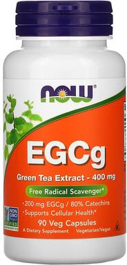 NOW Foods, EGCg, Extrakt aus Grünem Tee, 400 mg, 90 vegetarische Kapseln
