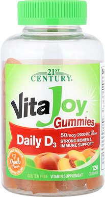 21st Century, VitaJoy® Daily D3 Gummies, Pfirsich, 120 Fruchtgummis