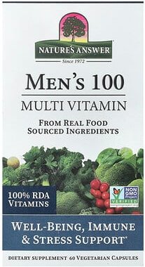 Nature's Answer, Men‘s 100, Multivitamin, 60 pflanzliche Kapseln