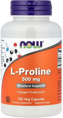 NOW Foods, L-Proline, L-Prolin, 500 mg, 120 pflanzliche Kapseln