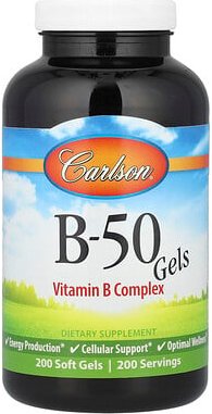 Carlson, B•50 Gel, Vitamin B Komplex, 200 Gelatinekapseln