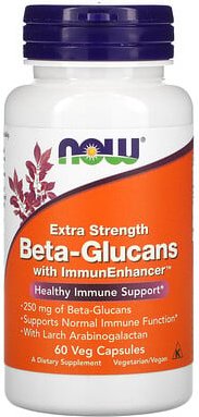 Thumbnail - NOW Foods, Beta-Glucans, with ImmunEnhancer, Beta-Glucane, mit ImmunEnhancer, 250 mg, 60 pflanzliche Kapseln