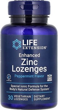 Life Extension, Enhanced Zinc Lozenges, Zink-Lutschtabletten, Pfefferminze, 30 mg, 18.75 vegetarische Lutschtabletten