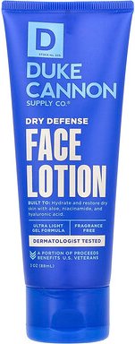 Duke Cannon Supply Co., Dry Defense Face Lotion, Gesichtslotion gegen Trockenheit, ohne Duftstoffe, 88 ml (3 fl. oz.)