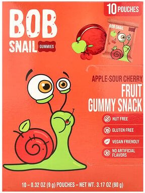 Thumbnail - Bob Snail, Fruit Jelly, Fruchtgelee, Apfel-Sauerkirsche, 10 Stück, 90 g