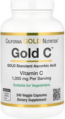 Thumbnail - California Gold Nutrition, Gold C™, Vitamin C in USP-Qualität, 1.000 mg, 240 pflanzliche Kapseln