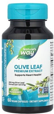 Nature's Way, Olive Leaf, Premium Extract, Olivenblattextrakt in Premiumqualität, 250 mg, 60 vegane Kapseln