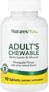 Thumbnail - NaturesPlus, Adult's Chewable Multivitamin & Mineral, Multivitamin und Mineralien für Erwachsene, Ananas, 90 Tabletten