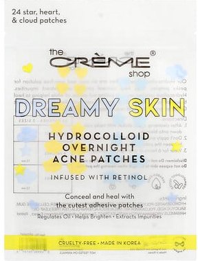 The Creme Shop, Dreamy Skin, Hydrocolloid Overnight Acne Patches, Hydrokolloid-Akne-Pflaster über Nacht, Stern, Herz und...