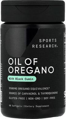 Sports Research, Oreganoöl mit Schwarzkümmel, 60 Weichkapseln