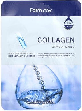 Thumbnail - Farmstay, Collagen Vissible Difference Beauty Mask Sheet, Schönheitsmaske mit Kollagen, die den sichtbaren Unterschied m...
