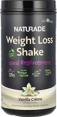 Naturade, Weight Loss Shake, Shake zur Gewichtsreduktion, pflanzlicher Mahlzeitenersatz, Vanillecreme, 882 g (1,94 lb.)