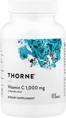 Thorne, Vitamin C ascorbin Acid, Vitamin C als Ascorbinsäure, 60 Kapseln (1 g pro Kapsel)