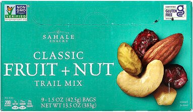 Sahale Snacks, Trail Mix, klassisches Obst + Nuss, 9 Packungen, je 42,5 g (1,5 oz.).