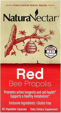NaturaNectar, Rotes Bienen-Propolis, 60 pflanzliche Kapseln