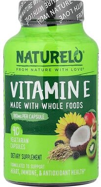 NATURELO, Vitamin E, 180 mg, 90 pflanzliche Kapseln